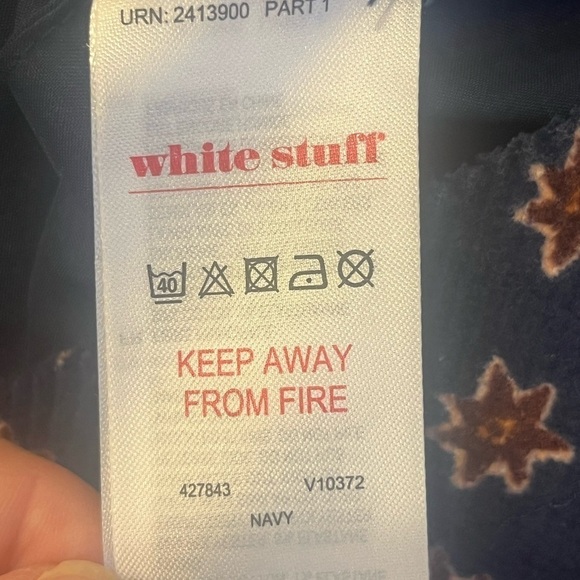 WHITE STUFF Navy Patterned Midi Skirt - Picture 7 of 8